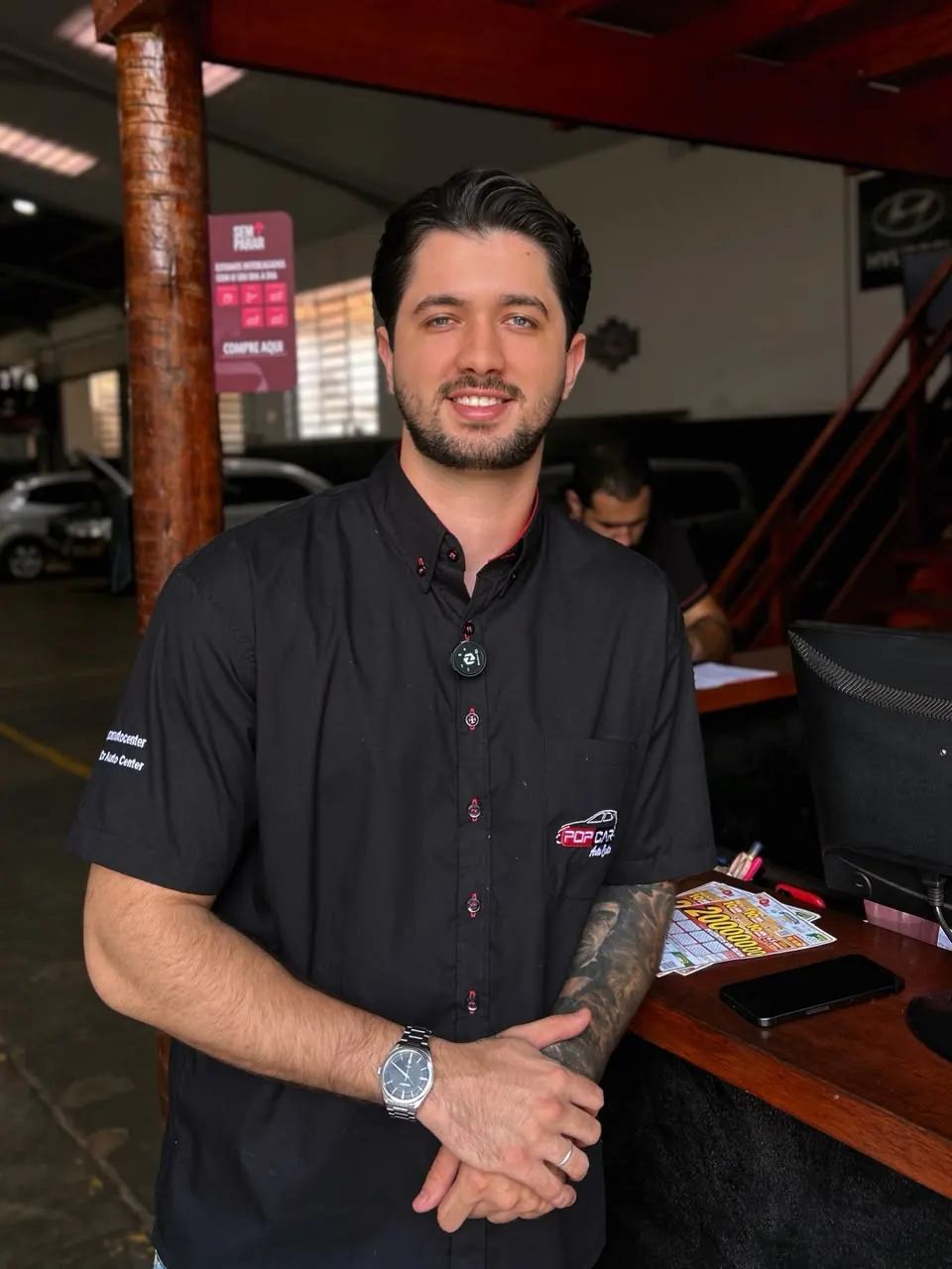 Lucas Santos na operação da Popcar Auto Center